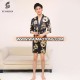 Men's Satin Robe Dragon Luxurious Silk Spa Long Sleeve House Kimono Bathrobe