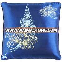 RARE Pillow Case Cushion Covers Silk Art Fabric Painting THAILAND FLOWERS