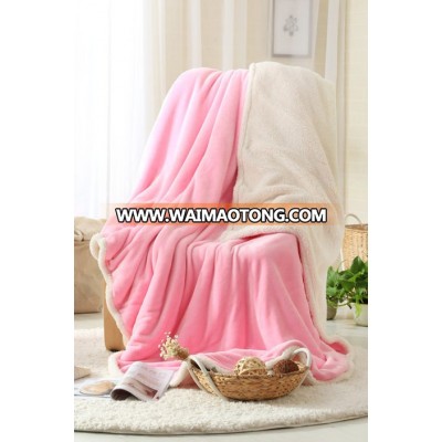 Extra thick winter double plain sherpa blanket