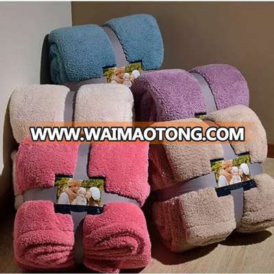 Warmly Polyester Knitted Sherpa Throw Blanket