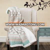 Heavy & Warm Elephant Stripe Sherpa Throw