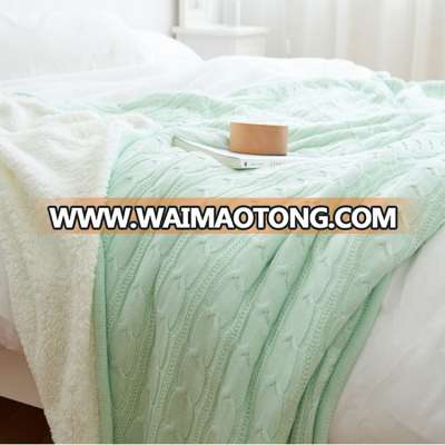 100%cotton double layer coarse needle thick sherpa blanket