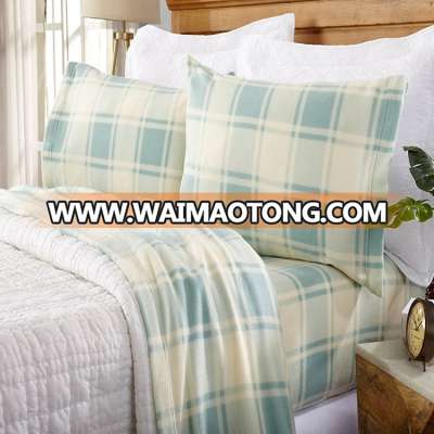 Super Soft Extra Plush Plaid Polar Fleece Sheet Set. Cozy, Warm, Durable, Smooth, Breathable Winter Sheets with Plaid Pattern