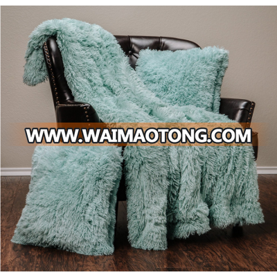 Wholesale Fuzzy Fur Faux Fur Warm Elegant Cozy With Fluffy Sherpa Microfiber Throw Blanket