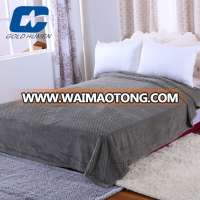 good quality softextile fabric promotion stock flannel fleece printed blanket with sherpa