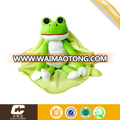 Plush Stuffed Frog Green Soft Security Crib Blanket