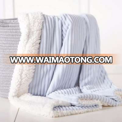 wholesale baby gift super soft new style flannel and sherpa double baby blanket