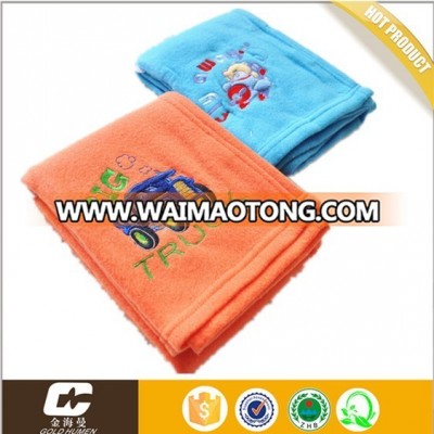 animal colourful embroidery polar fleece baby blanket