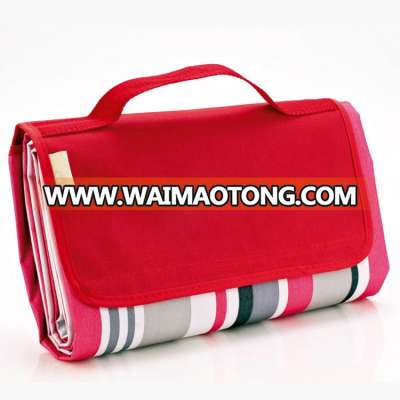 Easy to carry used to journey and trip polyester fleece picnic blanket