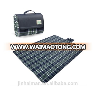 custom outdoor compact waterproof foldable polar fleece picnic blanket