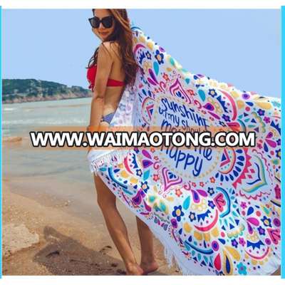 wholesale luxury portable travel waterproof round blanket or round beach mat