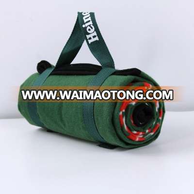 Printed with LOGO that is easy to carry around polar fleece outdoor travel blanket