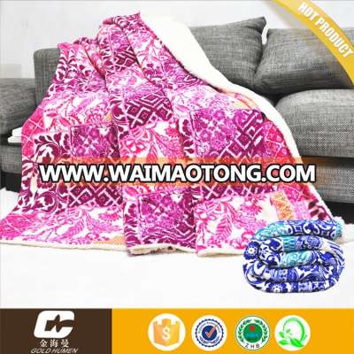 Winter Super Warm And Cosy Printed Coral Fleece Quilted Bed Sheet