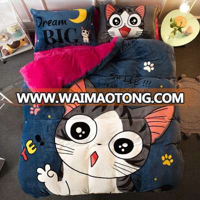 European Brazil Mexico wholesale cheap High Quality lovely elk cat flamingo printing quilt sets