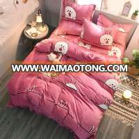 All Season Hotel Quality bunny cony printing flannel fleece for girls bedding comforter