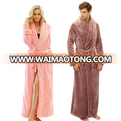 American hot selling overlength colorful flannel pajama home sleepwear or bathrobe