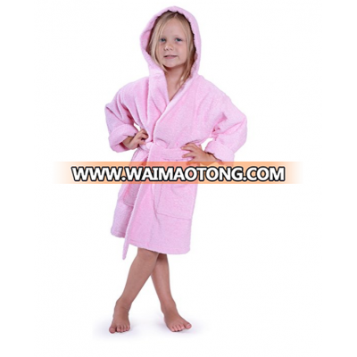 wholesale cheap American Native use baby gift super soft coral fleece kids bathrobe pink bule