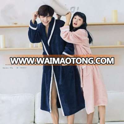 2018 new style Home textile warmth winter merbau pop corn couple spa wholesale bathrobe