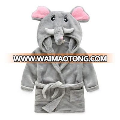 High Quality children coral fleece soft Animal Modeling Baby Bathrobe