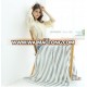 Hot selling 100% Polyester coral fleece stripe printed portable shawl blanket