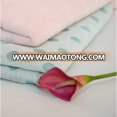 soft textile solid embossed printed flannel fabric for bedding sets