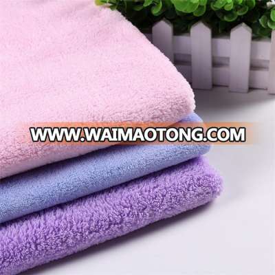 Hot sale super soft fuzzy solid coral fleece fabric for bedding set