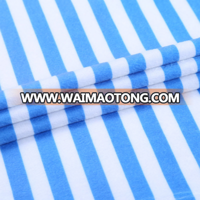 high quality fashionable stripe print micro-mink fleece fabric for blanket