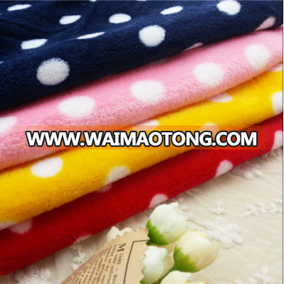 fashion colors home textile dot printed flannel fabric for blanket