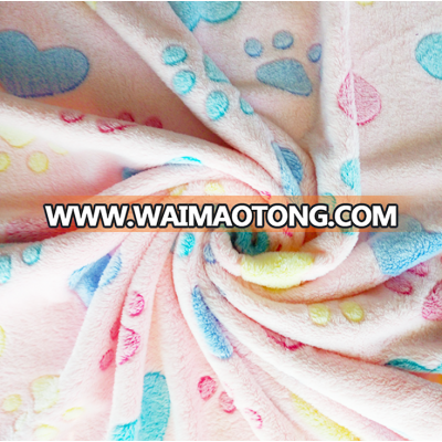 China suppliers wholesale footprint printed coral fleece for baby