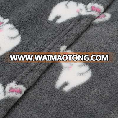 Super Soft Lightweight Elephant Printed colar fleece fabric for blankets