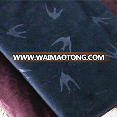 high quailty super soft dark blue microfiber fleece fabric for garment