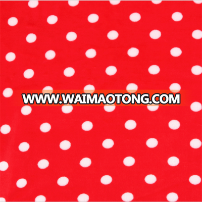 fashion colors home textile dot printed flannel fabric soft fleece for garment