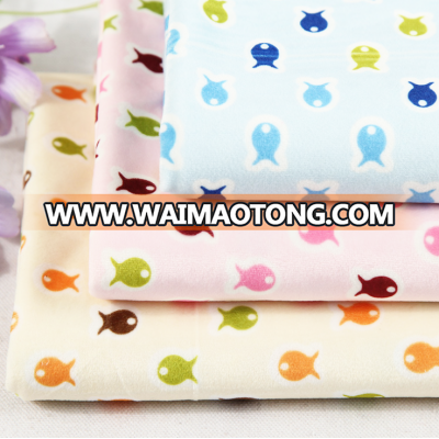 home textile high quality fish printed micro-mink fleece for baby