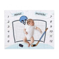 Wholesale super soft custom print fleeces personalized  sports baby monthly milestone blanket